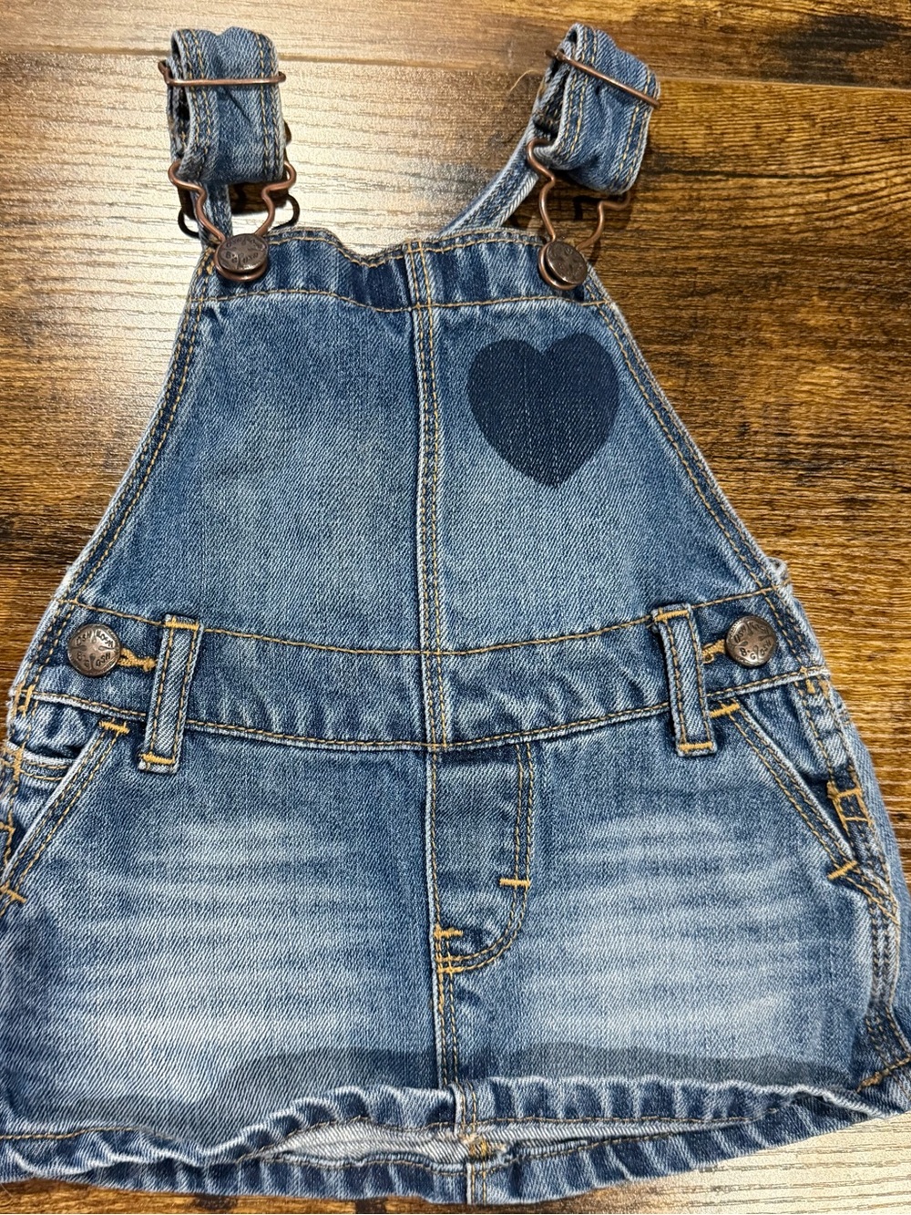 OshKosh B'gosh Denim Heart Pocket Overalls - Blue